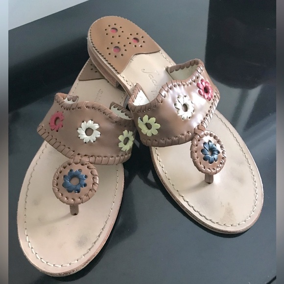 JACK ROGERS Bianca Sandals in Cognac/Multi - Picture 2 of 10